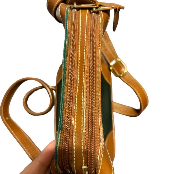 Bass vintage green and brown leather shoulder bag some wear - Picture 5 of 10